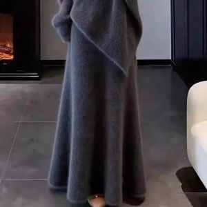 XUECAIQI | Casual Relaxed Gray Sweater and Skirt Set