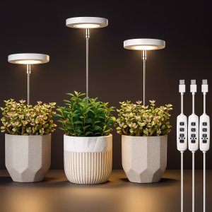 หลอดไฟ LED สำหรับปลูกพืชแบบเต็มสเปกตรัม พร้อมปรับความสูงได้ ตั้งเวลาได้ 3/9/12 ชั่วโมง ปรับความสว่างได้ 10 ระดับ สำหรับปลูกพืชในร่มและสวน