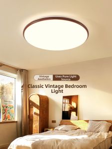 DGY | Retro Eye-protecting Ultra-thin Walnut-colored Lamp F125