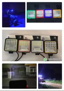 ไฟสปอตไลท์ 127W แบบเหลี่ยม พร้อมไฟหรี่ รองรับระบบไฟ 12-24V (ราคาต่อดวง)