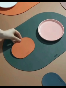 Inmos Faux leather placemat Nordic home decor dining mat multi-color customized eco-friendly