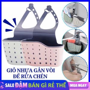 Giỏ Nhựa Treo Vòi Đựng Giẻ Rửa Bát Có Lỗ Thoát Nước Tiện Lợi - Giỏ Treo Để Dụng Cụ Nhà Tắm Dáng Tổ Ong - Khay Nhựa Mini Gắn Vòi Nước