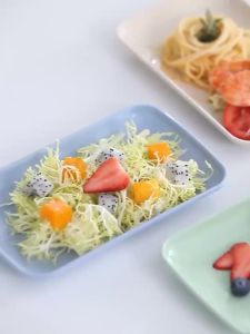 Bộ 4 Đĩa Tráng Miệng Bằng Rơm Lúa Mì Hình Chữ Nhật Thân Thiện Với Môi Trường An Toàn Với Lò Vi Sóng Đĩa Trái Cây Cho Bánh Cupcake Salad Bít Tết Trang Trí Nhà Bếp