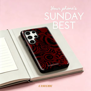 Potdemiel | Red Solid Case for Samsung Galaxy S26 S25 S24 S23 Ultra Drop Resistant Glossy Dual-Layer Cover CaseChic
