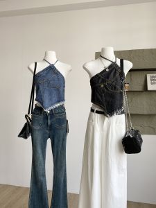 เสื้อกั๊กเดรสคอวีทรงเข้ารูปสไตล์เกาหลีสำหรับผู้หญิงในฤดูร้อนปี 2025 ทรงเข้ารูป ทรงเข้ารูป เสื้อผ้าทำงาน