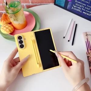 Solid Color Skin Feel Slim Phone Cases for Samsung Galaxy Z Fold 8 Ultra 7 6 5 4 3 with Stylus Pen Slot and Pen Shockproof Cover