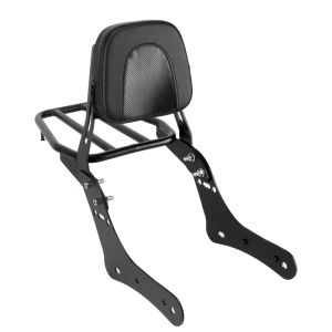 Motorcycle Front Driver Rider Backrest Mounting Kit Rear Backrest Black Seat Sissy Bar Passenger Motorcycle Driver Backrest Pad for Honda Rebel 500 300 CMX500 CMX300 2017-2022(with luggage rack)