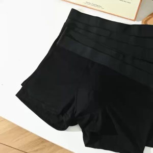 NEW 5PCS All Black 95%Cotton Mens Boxer Brief Underwear Underpants PLUS Size Improved Version