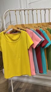 ATASAN WANITA BASIC T-SHIRT KAOS IMPORT NECK BIS PDK PREMIUM STRET A-1171-L | LD 94 CM FIT TO M-L