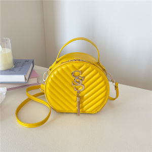 Túi Xách Nữ Phong Cách Hàn Quốc Thời Trang Giản Dị Thêu Nhỏ Hình Tròn Mới 2025 Túi Xách Thời Trang Thường Ngày Có Khóa Kéo