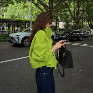 Absolutely Awesome!! Super Beautiful! Stylish Niche Style Casual Stand-up Collar Jacket Short Coat Sports Womens Gore-Tex Jacket