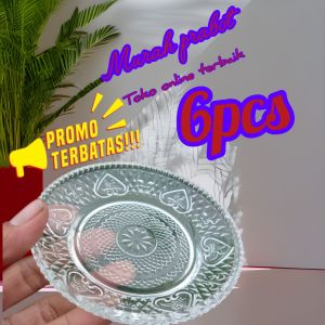 tatakan gelas kaca tebal 6pcs /termurah tatakan gelas kaca tebal