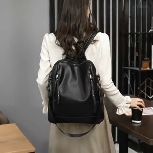 Tas Ransel kulit Wanita Sekolah Kuliah Water Resistant Backpack Cewek Stylish Korea Fashion Remaja