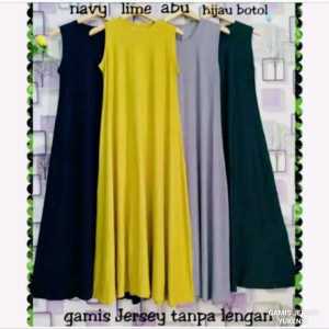 Gamis Tanpa lengan LD120 PJ135cm Super Jumbo Dalaman INNER KUTUNG GAMIS YUKENSI JERSEY POLOS