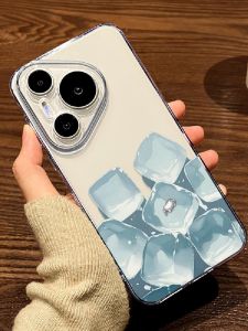 Creative Summer Ice Cube Phone Case Transparent Protective Shell for Huawei Pura80/70 P60Art for Men And Women Cute Ultra Rare