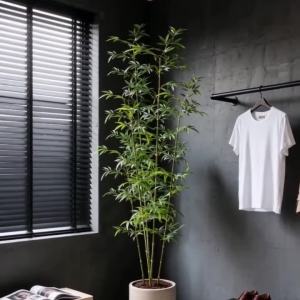 Kmitang | 160-270cm Large Artificial Bamboo Tree Fake Palm Plant Faux Fern Bamboo Plants Plastic Bambusa Trees Leaf For Home Garden Decor