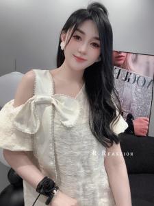 Embroidered Heavy Work A-Line Dress Summer New Style Butterfly Knot Splicing Dark Flower Patchwork Womens Dress Casual Style