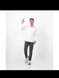kemeja putih polos pria lengan panjang