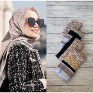 HIJAB SEGIEMPAT VOAL MOTIF / MOTIF PEGUNUNGAN/ MOTIV LUNA / KERUDUNG MODERN / VOAL MURAH PREMIUM