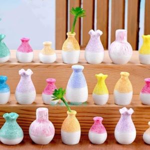 Miniature Dollhouse Accessories 1:12 Scale Landscape Scenarios Display Kids Toys Realistic Mini Flower Vase Plant Models