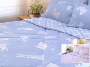 FAIRmaid  ชุดผ้าปูที่นอนรัดมุม+ปลอกหมอนหนุน ลาย Cottontail ที่นอน 6 ฟุต / 5 ฟุต / 3.5 ฟุต (ผ้าปู ปลอกหมอน)