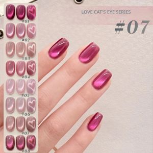 1pcs 12ML ขายร้อนฤดูร้อนเล็บ Love ลูกปัดแก้ว Moonlight CAT EYE แม่เหล็กเจลเล็บ 2025 ใหม่ไวท์เทนนิ่งมังกรผลไม้