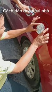 Tem dán xe decal logo sticker dán nắp xăng dầu xe Hơi