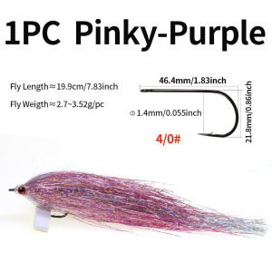 4/0 Holographic Flash Tinsel 3D Fish Eye Pike Flies Predator Fly Fishing Streamer Saltwater Baitfish Fly Trout Pike Fishing Lure
