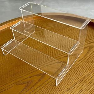 Three Layer Acrylic Display Rack Transparent Display Rack Suitable For Storing Cakes Beauty Dolls Decorations And Figurines
