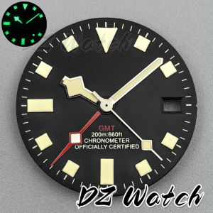 NH34 Vintage Watch Dial 29MM SnowFlake Hand Set Green Luminous Date Window For NH34 Automatic Movement Mens Watch Accessories