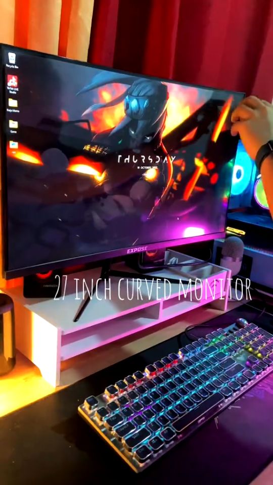 KAMPEON Gaming Monitor for PC 27 inch 165HZ Curved Computer HDMI VGA Home Office