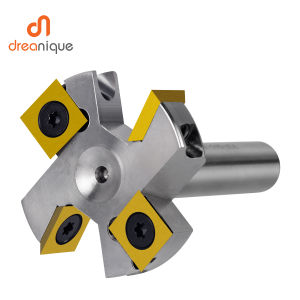 Dreanique | Dreanique 2-Flute Nickel-Plated Face Milling Cutter 8mm Shank 38.1-75mm Cutting Diameter Wood Planer Router Bit Coated Insert