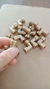 Kép nối góc ren ngoài 3/8 Inch-17mm máy nén khí (đồng thau)