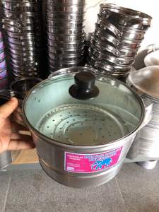 Panci Kukusan Aluminium Tipis Mini Tutup Kaca 18.20.22cm Murah Cod