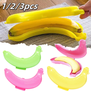 1-3pcs Banana Save Case Box Portable Flexible Keep Fresh Travel Outdoor Picnic Banana Shape Creative Plastic Fruit Storage Case
