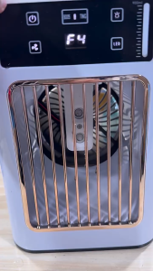 Mini Air Cooler Portable Air Conditioner 4 in 1 USB Desk Cooler Aircon Standing Fan 2 Cool Mists & 7 Lights 900ML Water Tank for Room Office Camping