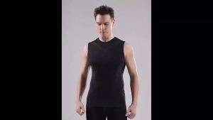 Men Ice Silk Compression Shirt Anti Sweat Slimming Vest for Tummy Control Gym Body Shaper Invisible Underwear Tank Top