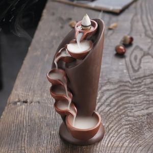 Lọ Đốt Trầm Thác Nước Gốm Sứ Đồ Trang Trí Nhà Cửa Thẩm Mỹ Vật Dụng Trang Trí Phòng Giá Đỡ Nhang Khử Mùi Hút Ẩm