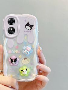 Oppo A16 A17 Version Transparent Soft Silicone Protective Case Womens Model Full Edge Protection Anti-fall Creative Cartoon Design