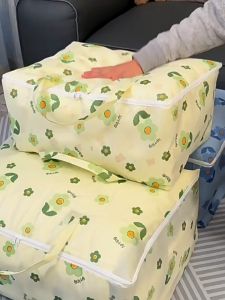 【Free-sun】COD ถุงเก็บเสื้อผ้า ลายดอกไม้น่ารัก ทนทาน กันฝุ่นและกันความชื้น 55/85/105L ความจุขนาดใหญ่กระเป๋าเก็บ