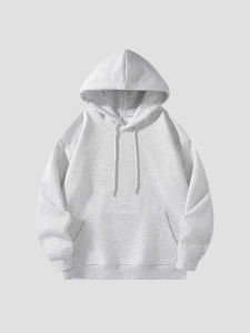Hooded Sweatshirt Mens Japanese Style Solid Color Versatile Top Spring and Autumn Fashion Brand Minimalist 260G Pullover Hoodie Boys Coat