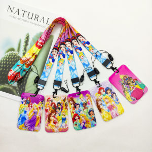 Disney Multiple Princess Neck Strap Lanyards Badge Holder Girls ID Card Pass Hang Rope Lariat Lanyard for Key Rings Accessories