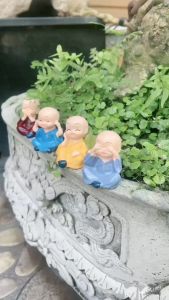 Bộ Tượng 4 Chú Tiểu 4 Không Trang Trí Xe Hơi Bàn Làm Việc
