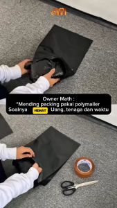Aimiofficial Plastik Polymailer Ukuran 35x50cm Bahan LDPE Warna Hitam Premium Isi 100pcs