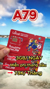 ( FREE 30 NGÀY ) Sim Mobifone 4G Local A79 Tặng 3GB/Ngày (90GB/Tháng) Tốc Độ Cao Truy Cập Ứng Dụng BE Không Giới Hạn | FREESHIP - CHƯA KÍCH HOẠT