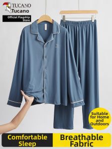 TUCANO | Comfortable Spring and Autumn Mens Simple Collar Pajamas