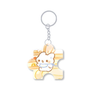 Cute Puzzle Acrylic Bag Charm Decorative Rabbit Keychain Couple Gifts Detachable Clothing Keychain Bag Accessories by Easy