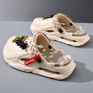 Mens Summer Outdoor Beach Anti-slip Soft Bottom Sandals Casual Thick Bottom Slippers Youth Trendy Wear Resistant EVA Material