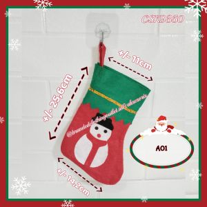 HIASAN KAOS KAKI NATAL / GANTUNGAN KAOS KAKI NATAL / POUCH KAOS KAKI NATAL / KANTONG SOUVENIR KAOS KAKI NATAL / HIASAN POHON NATAL / CHRISTMAS SOCKS DECORATION / SCH7338