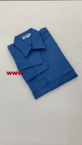 FH020 - KEMEJA PENGAWAS LENGAN PANJANG BIRU COTTON